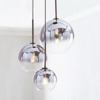 مصابيح قلادة مصابيح LED Nordic LED Silver Gold Glass Lamp Ball مطبخ معلقة