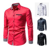 Camisas de vestir para hombres Camisa para hombres 2022 Llegada primavera Autumn Male Top Handmade Formal Fashion Blanco rojo S02men's