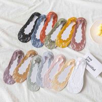 Socks lace socks cotton bottom anti slip strip spring and summer shallow mouth boat sweet super transparent invisible