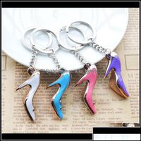 Keychains Fashion Accessories Drop Delivery 2021 High Heels Women Bag Charms Keychain Purse Pendant Cars Holder Mini Shoe Key Ring Buckle Nd