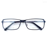 Sonnenbrillen Frames Modedesigner Myopia Gläser Edelstahl Männer Rechteckige blaue/graue Frühlingsscharnier Full Rimfashion FashionFashion
