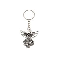 30pcs Antique silver Alloy Angel Band Chain key Ring Travel Protection DIY Jewelry275D