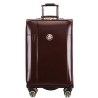 Business Pu Leather Trolley Case 24 Inch Luggage Bags 20 Boarding Suitcase Travel Bag Laptop Computer Storage Box Combination Lock Rolling 4 Wheel Baggage
