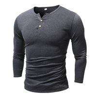 T-shirt maschile feitong harajuku pullover maschi magliette casuali pulsante a colore solido a colore lungo manica di grandi dimensioni camisetas maschi