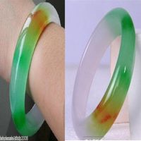 China Natural Grade A Jade Jadeite Three-color Bangle Bracelet inner 56mm-62mm220E