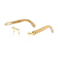 fashion sunglasses buffalo horn glasses for madam and mens bamboo wood sunglasses rimless black clear mirror lens lunettes gafas2567