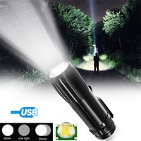 Flashampar facklor mini laddningsbara LED -vattentät användning xpe lamppärlor 200 meter belysningsavstånd som används för äventyr camping f