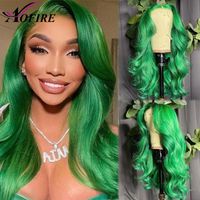 Lace Wigs Green Body Wave Front For Women Human Hair HD 13x4 Frontal Preplucked Bleach Knot Free Part WigsLace