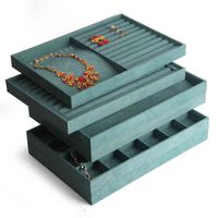 Portable Velvet Jewelry Ring Jewelry Display Organizer Box Tray Holder Earring Jewelry Storage Case Showcase H220505