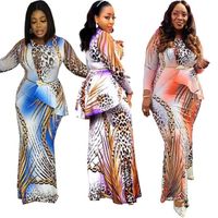 Casual Dresses Houseofsd Fashion Dashiki African Print Sexy Long For Women 2022 Elegant Ruffle Party Maxi Dress Dubai Abaya Kaftan
