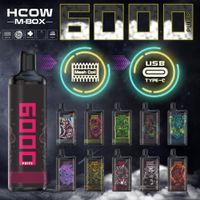 Original Hcow M-Box 6000 Puffs Descartáveis ​​Vape E Cigarro 15ml Pré-preenchido 650mAh Power Bateria Vaios Pen Starter Kit Autêntico Atacado