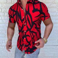 Herren-Hemd-Hemden Herren Hemd Summer Casual Turning Kragen Streetwear Mode Kurzarm 5xlmen's
