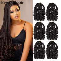 New Shanghair Pre Stretched Loose Wave Braiding Hair 22 Inch Crochet Braids French Curls Synthetic Hair Extensions BS04