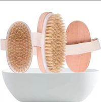 Cepillo de baño de piel seca cuerpo suave de cerdas naturales suave el ducha de limpieza de madera cepillos de cerebro sin mango