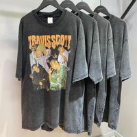 T-shirts masculins T-shirt hip hop oversize harajuku dessin animé graphique t-shirts rétro rock imprimer les t-shirts