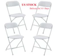 Stock estadounidense Nuevas sillas plegables de plástico Evento de fiesta de bodas comercial White Outdoor Garden Silla Gyq FY4258