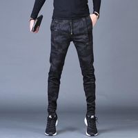 Jeans masculin hommes camouflage mode extension slim fit pantalon crayon de style coréen décontracté en coton