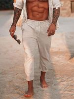 Men' s Pants Summer Casual Beach Solid For Mens Fashion ...