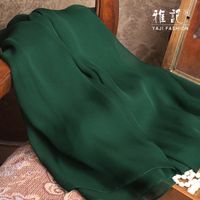 Bufanda de seda verde oscuro mujeres largas liso liso suave suave hangzhou elegante % otoño invierno verano l220729