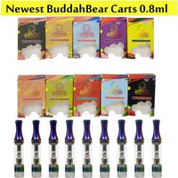 Buddahbear Vape Cartridges Buddah Bear 0,8 мл -атомизеры 510 резьба радужные тележки с винтовыми вершинами с голограммой упаковочной коробкой для толстого масла впуск