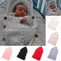 Scarves Colors Warm Born Infant Knitted Crochet Hooded Sleeping Bag Toddler Baby Boys Girls Button Blanket Festival GiftsScarves
