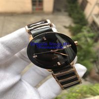 Des montres unisexes entières Lady célèbre moderne masculin qaurtz mode noir céramique watch dames décontractée pour hommes montre 37 mm1826