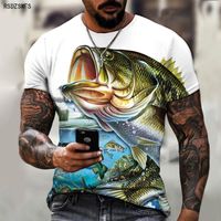 Mens T-shirts 3d Fashion Print Fishing Friends Oversized For Clothing Summer Shirts Free