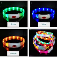 Silikon-LED-Hundehalsband USB wiederaufladbare leuchtende Haustierkragen Anti-Lost/Autounfallsicherheit Haustier Lichtkragen für Hundehörer 220531