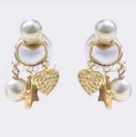 Pendientes colgantes de lujo para mujeres Joyería de moda Color oro Vintage Pearl Pendiente Pendiente de Drop Fiesta de boda Accesorios para orejas con caja