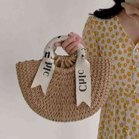 Summer Straw Bag Women Large Capacity Handle Bag Handmade Wo...