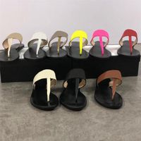 Erkek Deri Sandal Tasarımcı Kadınlar Slaytlar Thong Sandal ile Çift G Çevirme Terlik Metal Zincir Moda Yaz Plaj Arı Terlik Büyük Boy 36-48 No6