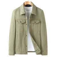 Jackets para hombres Jacket de mezclilla casual para hombres 2022 Moda de color verde gris claro de alta calidad Topmen de alta calidad