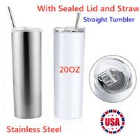 20oz Sublimation STRAIGHT Mugs Tumblers With Straw 100% 304 ...