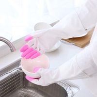 Vit bländande finger diskmaskin handskar plast vattentät slitstarkt kök diskmaskin tvättar gummi rengöring hushållsarbete grossist