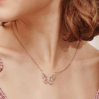 Colliers de pendentif pendentifs papillons pour femmes rose sucré exquis de mode fête des cadeaux de la Saint-Valentin