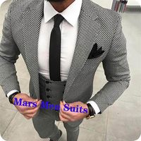 Black White Houndstooth Pattern Men Suits Wedding Suits For Mens Jacket Groom Wear Slim Fit Casual Tuxedo Custom Made Prom Blazer 263i