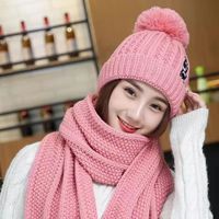 Berets Fashion Women Hut Schal setzt Herbst Winter weibliche Verdickung gestrickter Ohrschutz Kopfkappe für Damen Girl Warm Hatberets