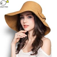 Sombreros de verano para mujeres sombrero de paja sombreros de playa para mujeres sombreros de sol de ala ancha floppy d18103006287t