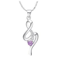 Collares colgantes mujeres joyería clásica blanca G plateado moda púrpura / blanco cadenas de cristal collar