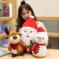 2022 Santa Snowman Elk Toy Soft Toy Plush Animal Doll Softs Recheted Dolls Presente de aniversário infantil Ornamento de Ano Novo 23cm