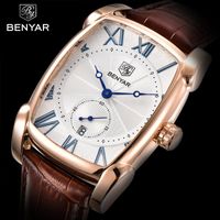 Wristwatches Reloj Hombre 2022 BENYAR Brand Business Men Watch Waterproof Leather Rectangle Quartz Watches Male Clock Relogio Masculino