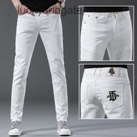 Designer bb r shorts e calças 2022 nova primavera verão homens jeans puro preto branco de dois cor algodão alto elástico pequeno pé pequeno montagem coreano br b i2i6