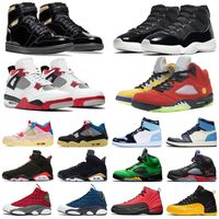 Jordam Jumpman Basketball Shoes Mens Trainers 1s High Black Gold 11s 25th Anniversary 12s University 4s Fire Red 5s What the Sports Sneakers