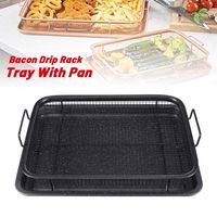 Stainless Steel Copper Baking Tray Oil Frying Pan Non-stick Chips Basket Dish Grill Mesh Kitchen Tools W220425
