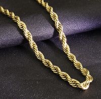 18K Fried dough twist Gold Plated chain electroplated European and American hip hop punk Necklace