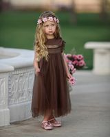 NUEVA BODA Vestidos de niña de flores para niños Princess Dress sin mangas de verano Fiesta de cumpleaños de verano Ropa de niños de 2 a 8 años