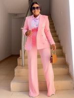 سيدة الأعمال ستليزر يضع 2 قطعة ملابس الوردي سترة واسعة الساق الساق بدعوى أنيقة الخريف الشتاء الدعاوى الرسمية للمكاتب حفلات المكاتب 220809