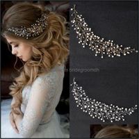 Headpieces Wedding Accessories Party Events Boho Hair Tiaras Crowns Headpiece For Women Bling Crystal Rhinestone Pearls Hand Made Headba