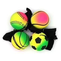 Nuovo divertimento Bouncy fluorescente fluorescente palla da polso da polso gags giocattoli divertenti addestramento a sfera elastica per bambini giocattoli antistress a colore casuale