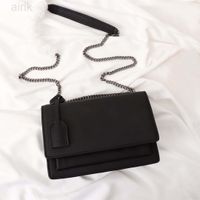 Bolsas de grife de gola de couro de alta qualidade Bolsa de ombro de flap hardware de moda Hardware Sunset Handbags Bolsa Carteira